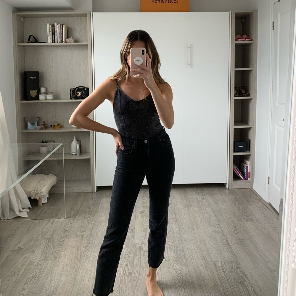 Black tie dye bodysuit